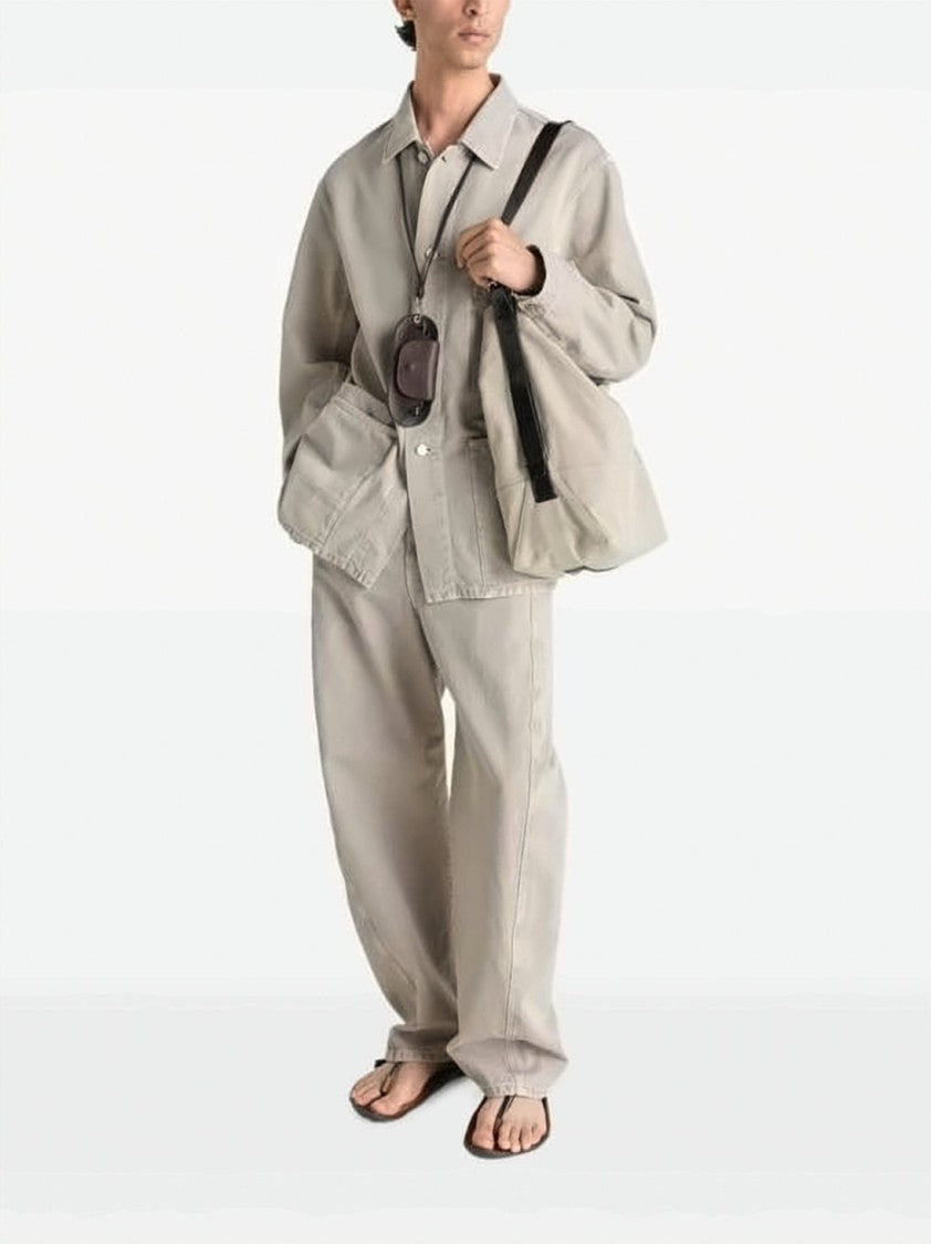 Lemaire Beige Washed Cotton Patch Pocket Jacket