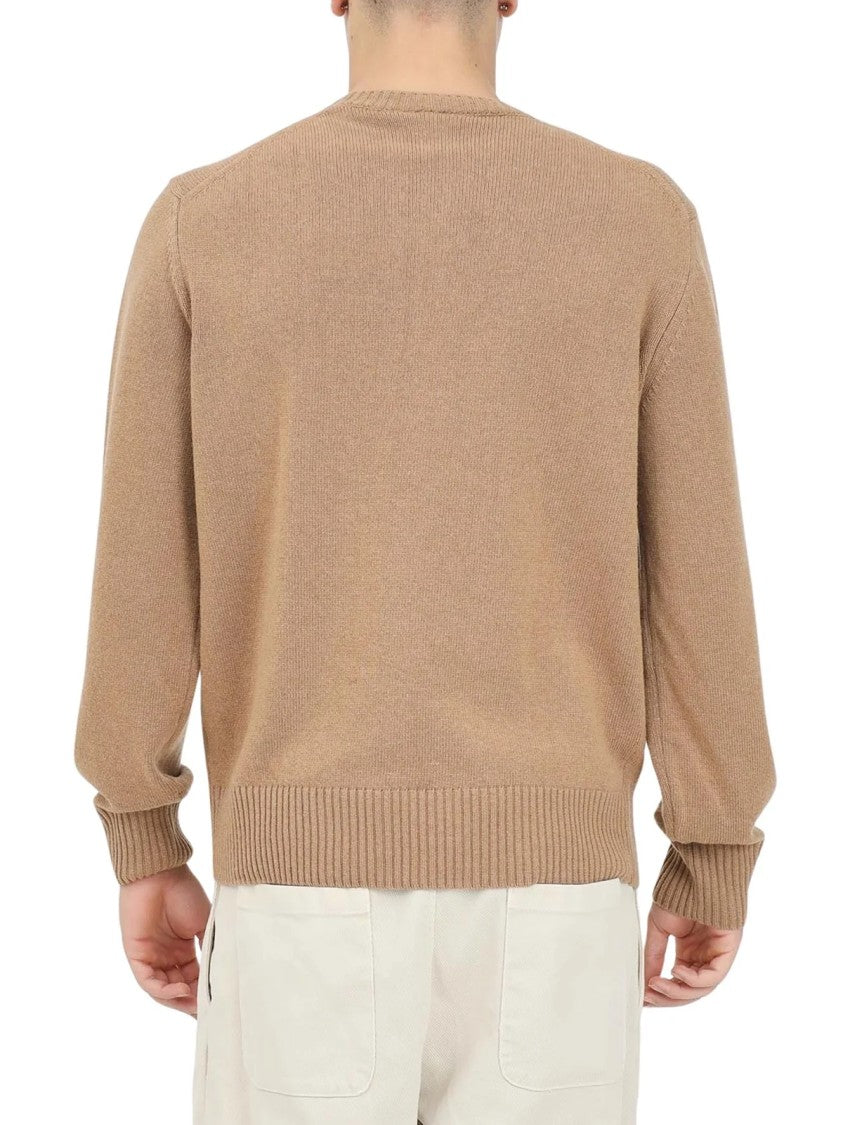 Lacoste Beige Fine Wool Crewneck Sweater