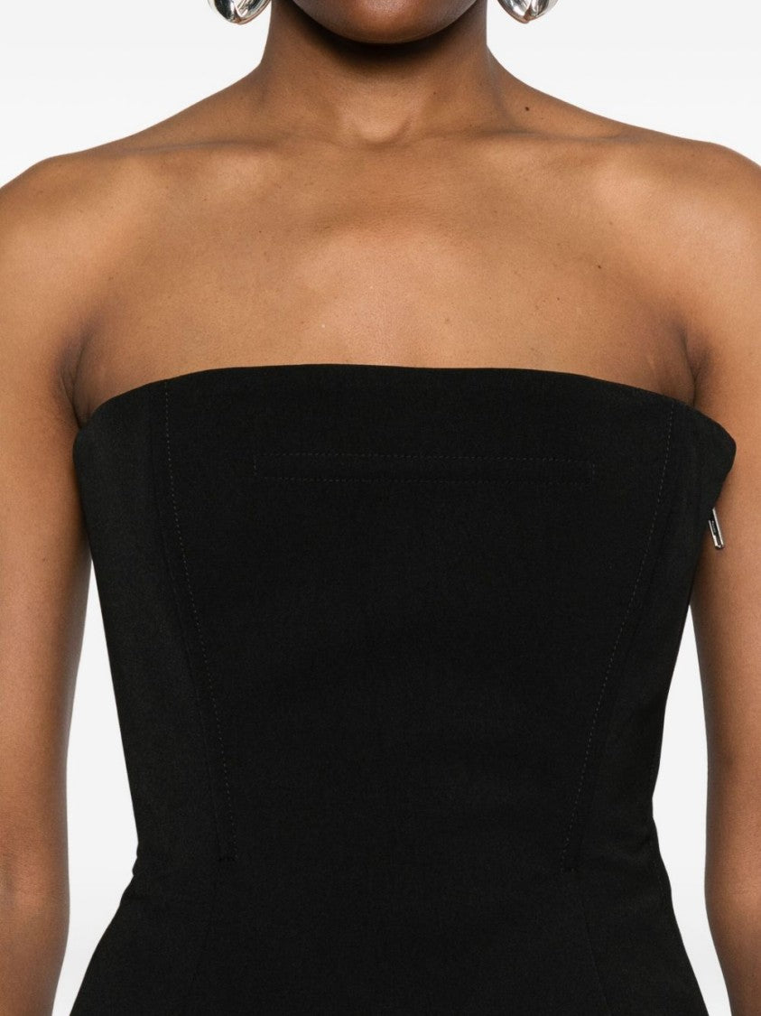 Jean Paul Gaultier Black Strapless Boning Detail Top
