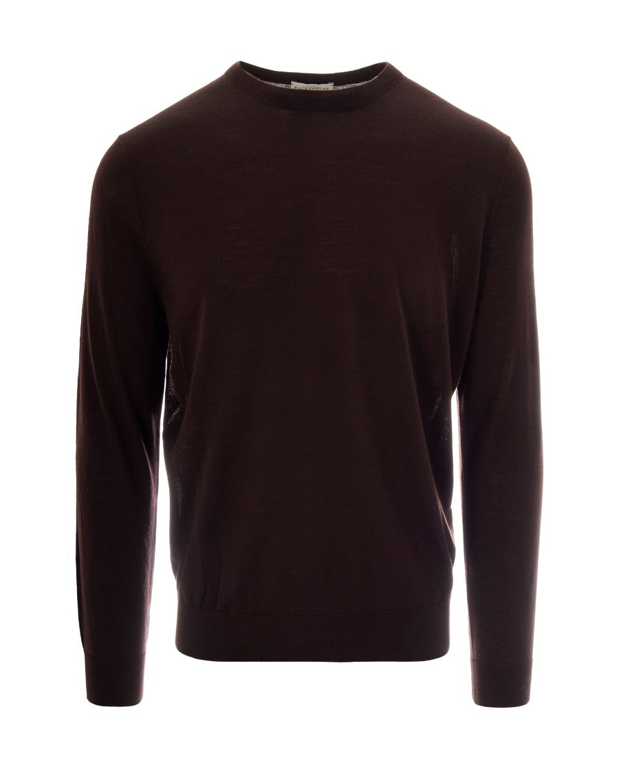 Ballantyne Brown Wool Crewneck Sweater