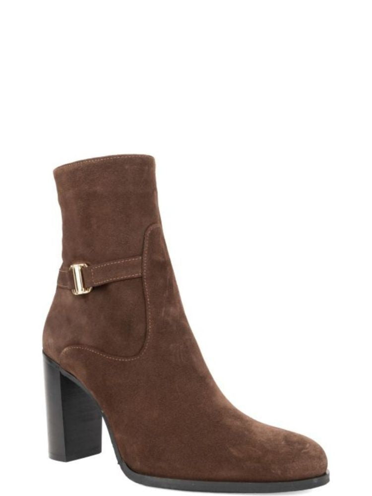 Sergio Moretti Brown Classic Decorative Buckle Suede Ankle Boots