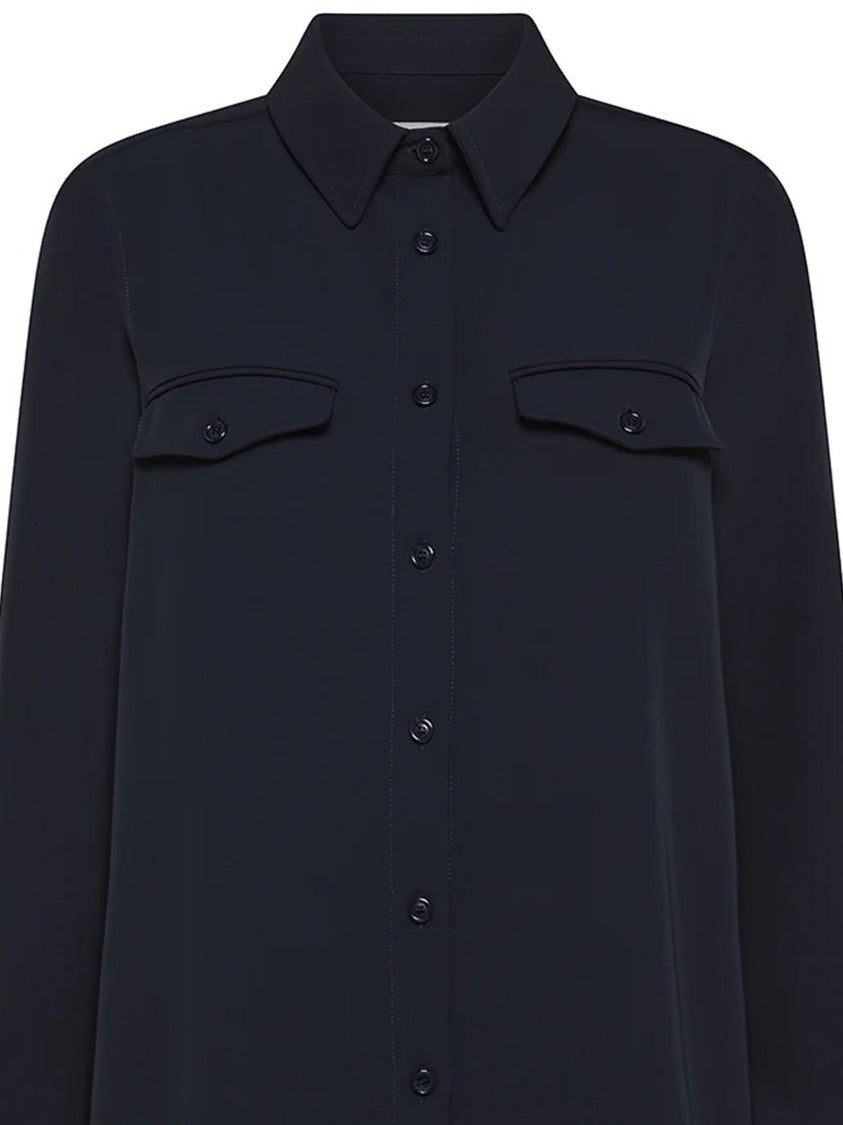 Cruna Black Button-Down Flap Pocket Cotton Overshirt