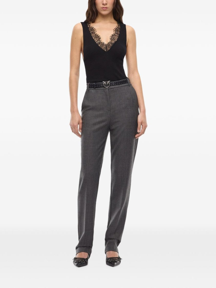 Pinko Straight-Leg Tailored Textured Pants