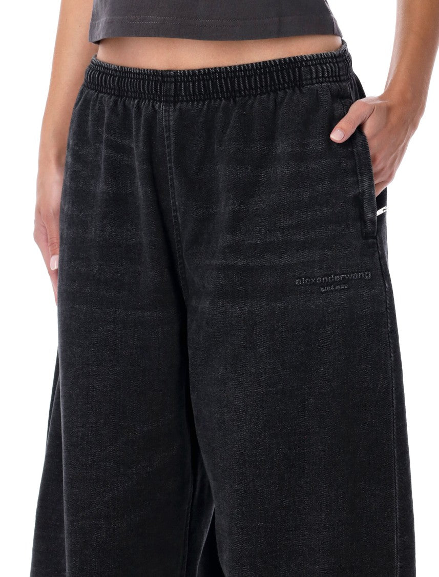 Alexander Wang Wide-Leg Black Denim Sweatpants