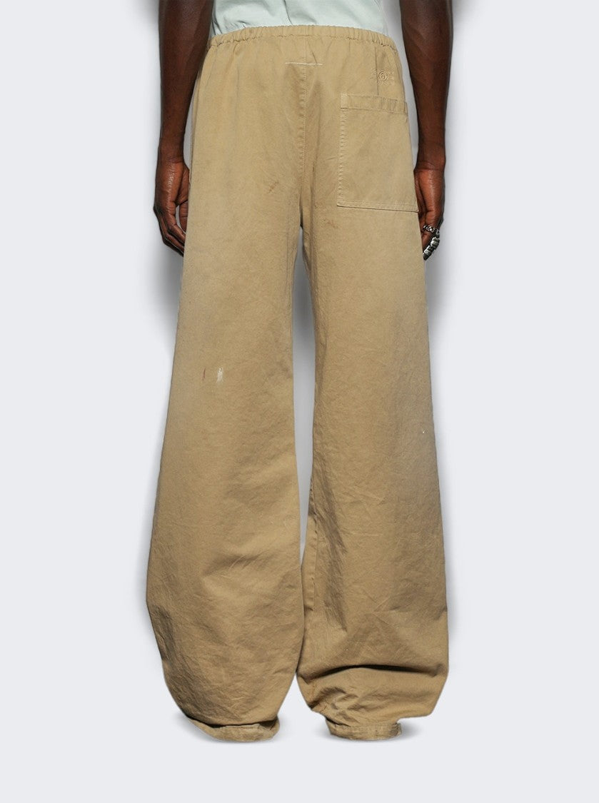 Mm6 By Maison Margiela Relaxed Sand Beige Pants