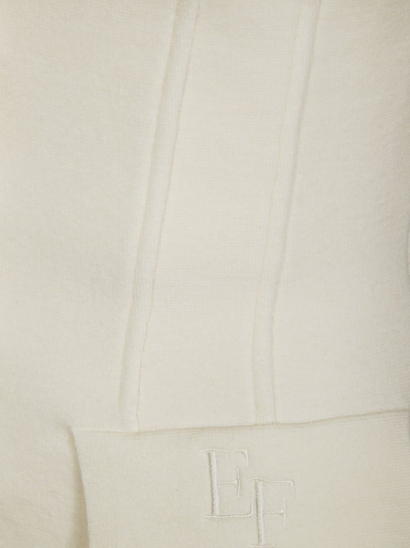 Elisabetta Franchi Fitted White Wool Jacket With Deep V-Neckline