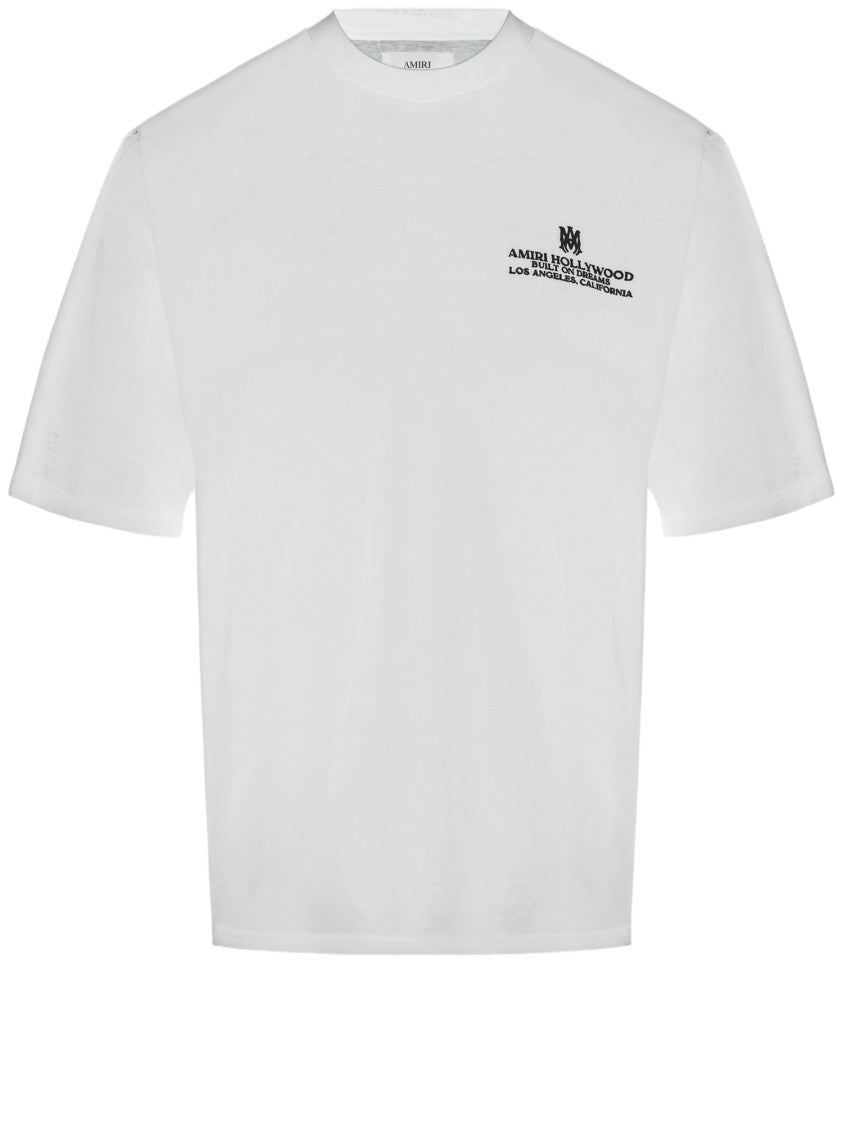 Amiri Round Neck Cotton T-Shirt With Logo Detail