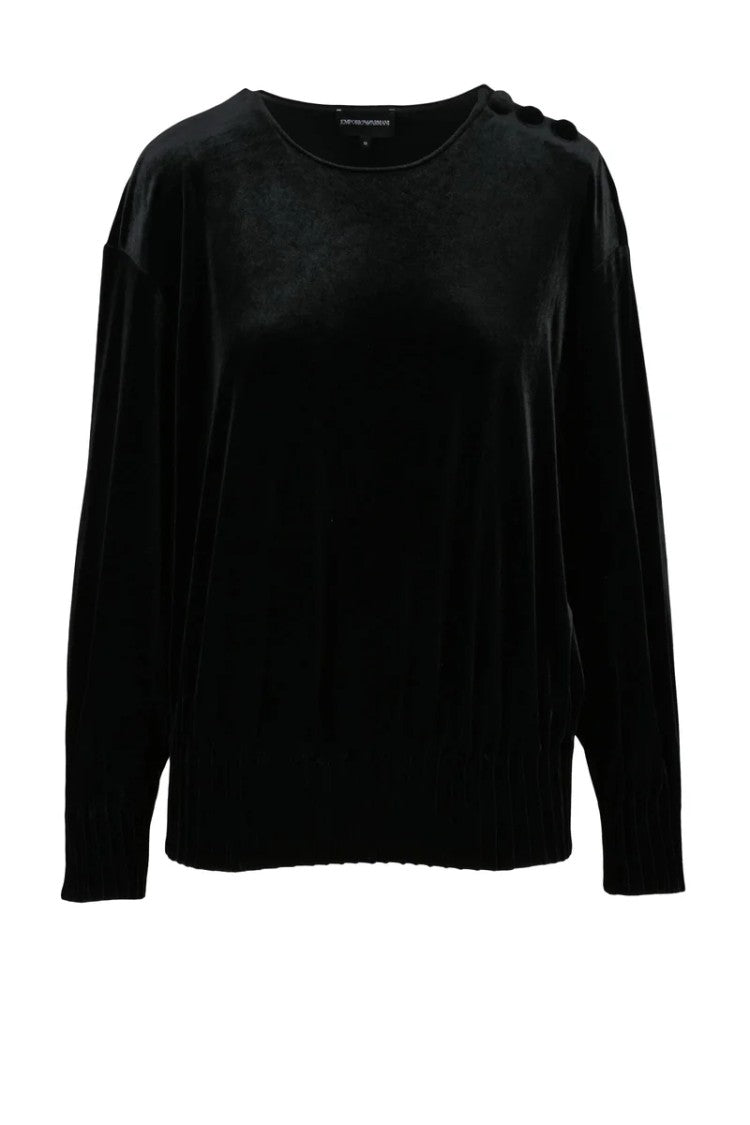Emporio Armani Velvet Sweatshirt - Black