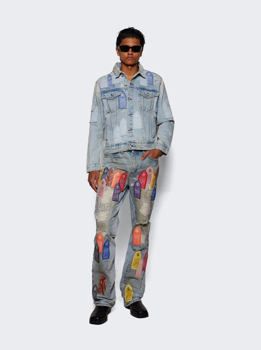 Who Decides War Patch Arched Repaired Distressed Jean - Multicolor
