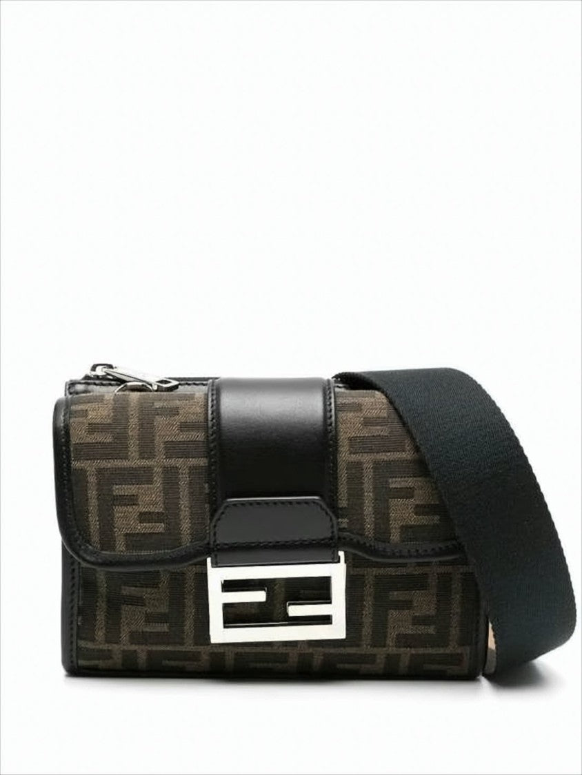 Fendi Structured Monogram Crossbody Bag With Adjustable Strap