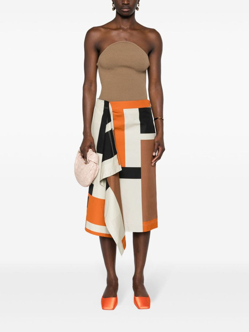 Fendi Knee-Length Asymmetrical Geometric Skirt