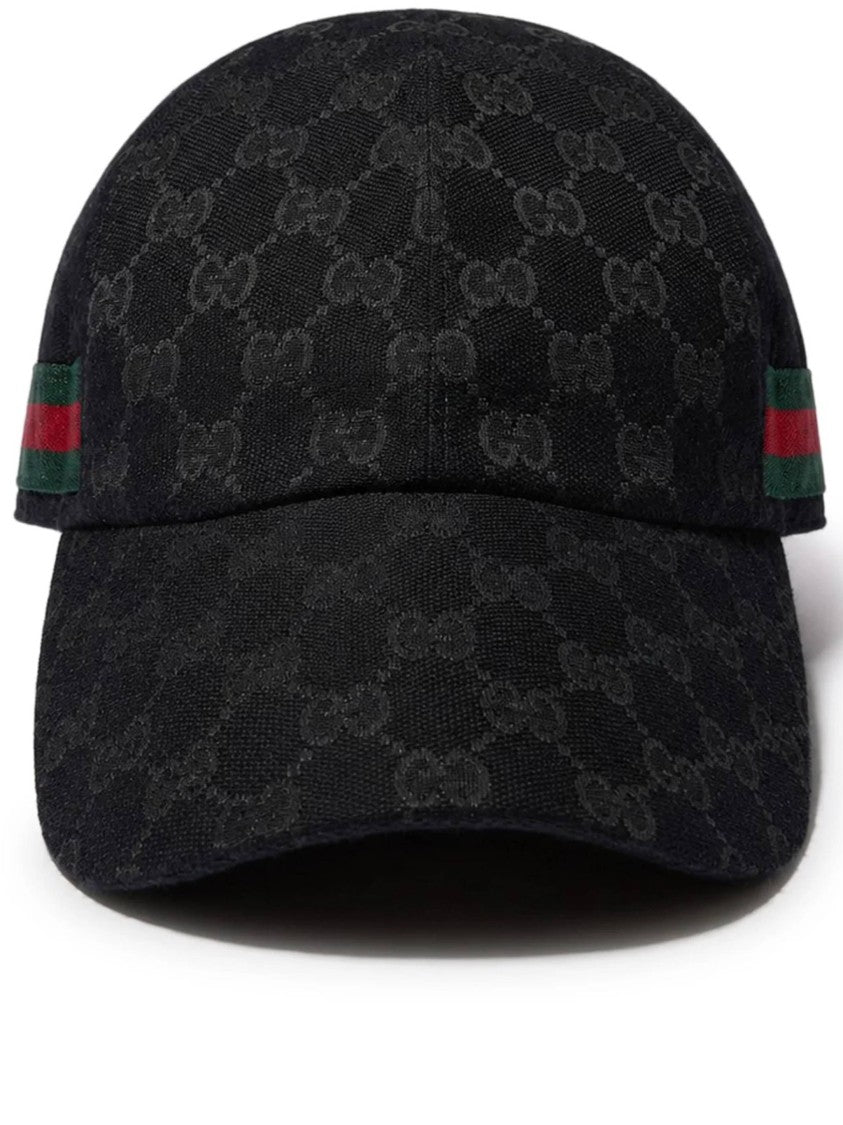 Gucci Black Hat Monogram Baseball Cap