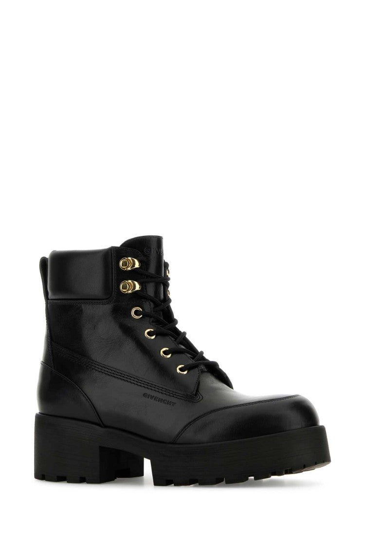 Givenchy Black Leather Trekker Ankle Boots