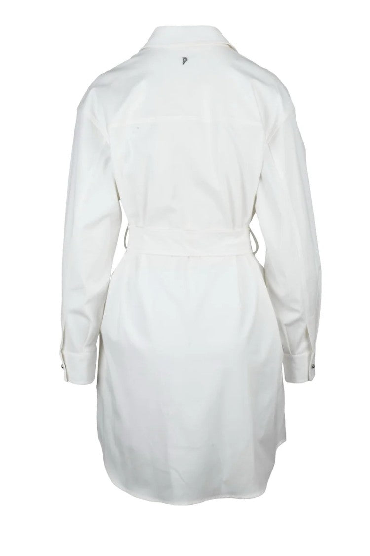 Dondup Shirt Dress Buttons Pockets - White