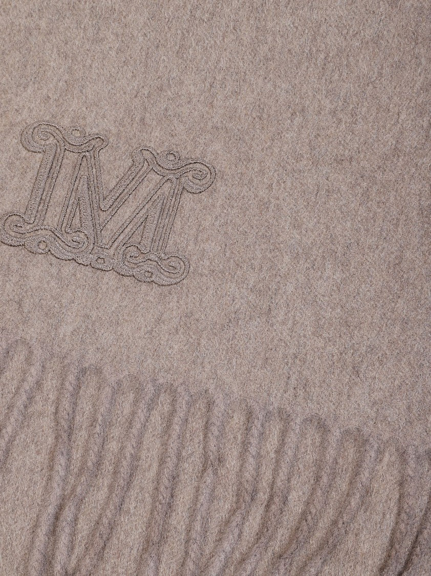Max Mara Wsdalia Cashmere Fringed Logo Stole