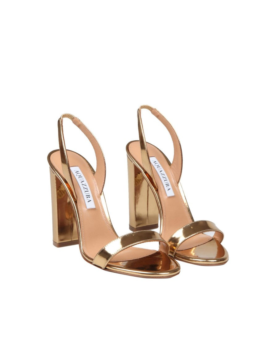 Aquazzura So Nude Sandal In Mirror Effect Leather