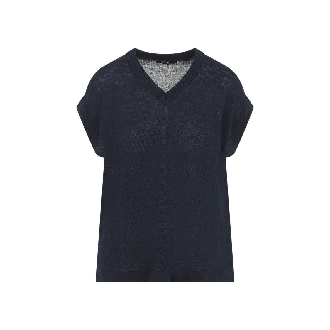 Max Mara Blue Linen Waistcoat
