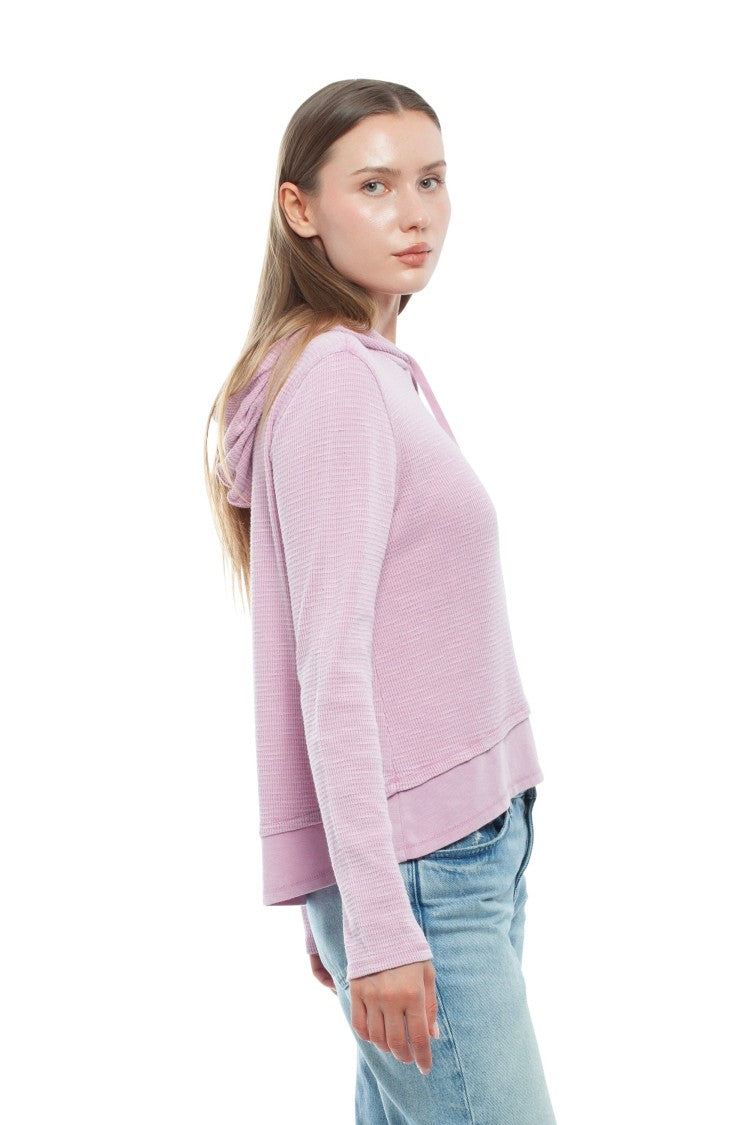 Wilt Long Sleeve Double Peplum Hoodie