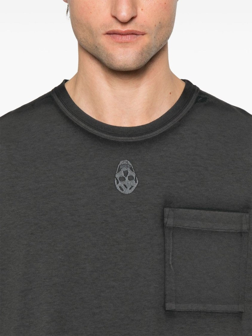 Alexander Mcqueen Slim Fit Black Cotton T-Shirt