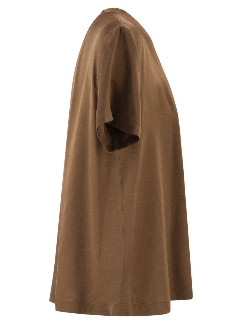 Fabiana Filippi V-Neck Satin Top With Elegant Pocket