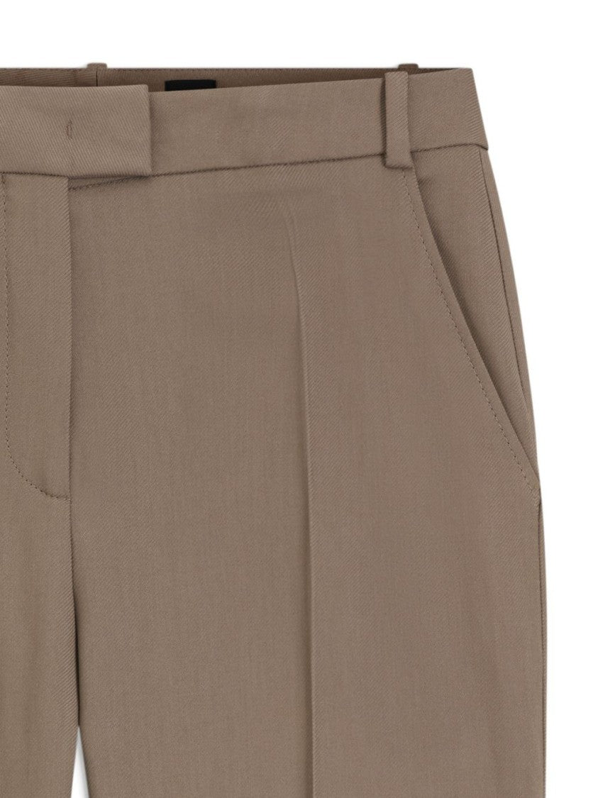 Boss Brown Tailored Straight-Leg Formal Pants