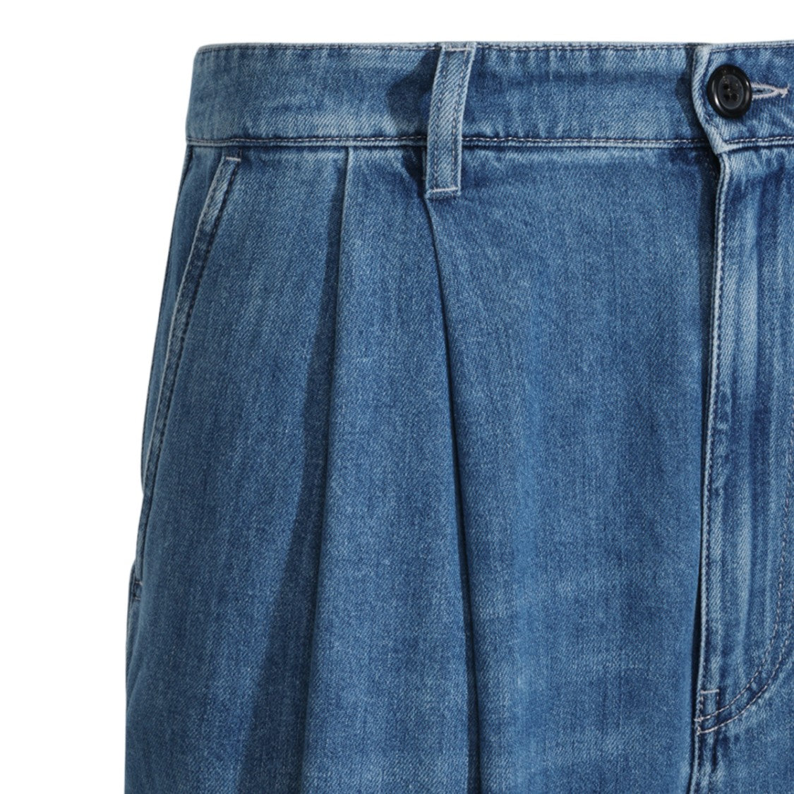 Marni Gradient Wash Front-Pleated Wide-Leg Jeans