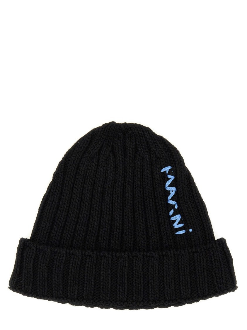Marni Ribbed Texture Beanie Hat