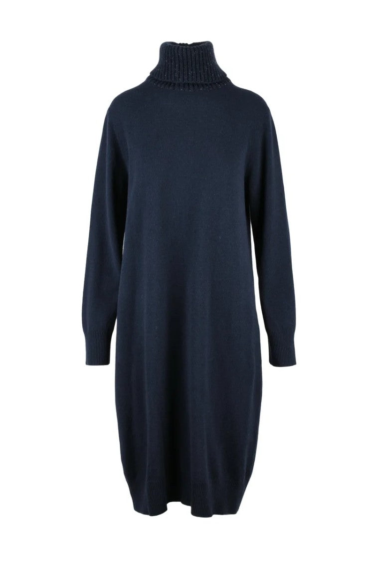 Fabiana Filippi Long Dress Wool Silk Cashmere - Blue