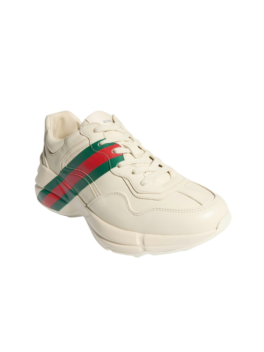 Gucci Ivory Rhyton Leather Sneakers