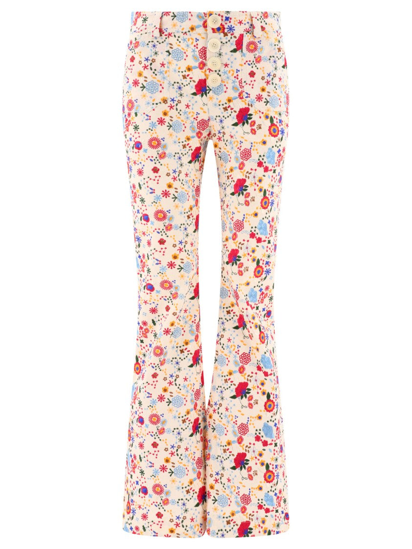 Ines De La Fressange Charlotte Embroidered Trousers