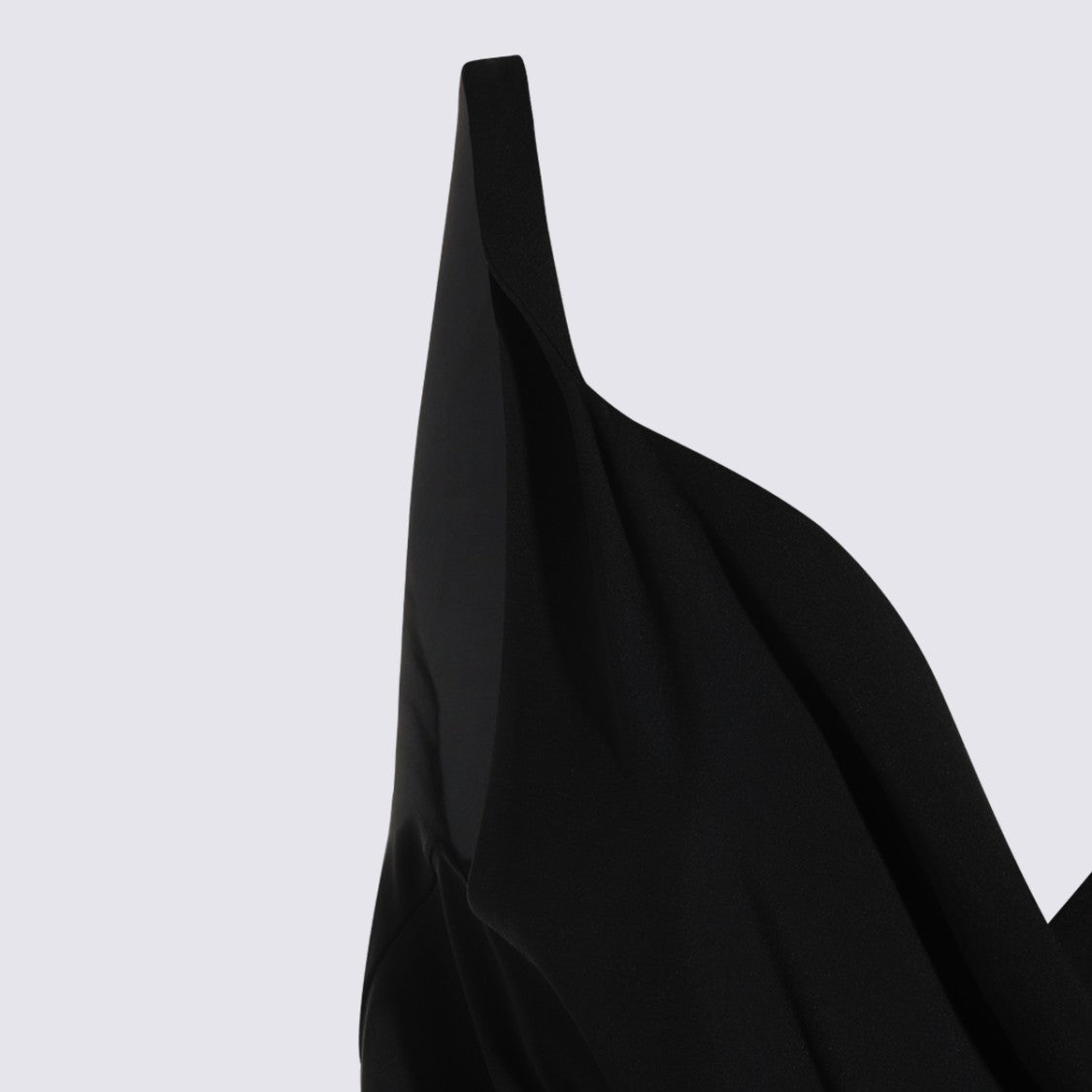 Rick Owens Draped Black Midi Dress With Asymmetrical Hemline