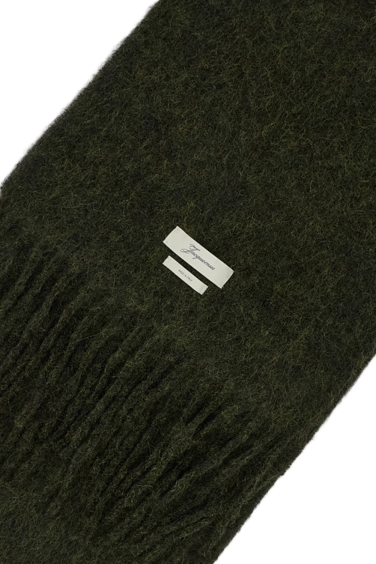 Jacquemus Green L'echarpe Carro Long Mohair Alpaca Scarf