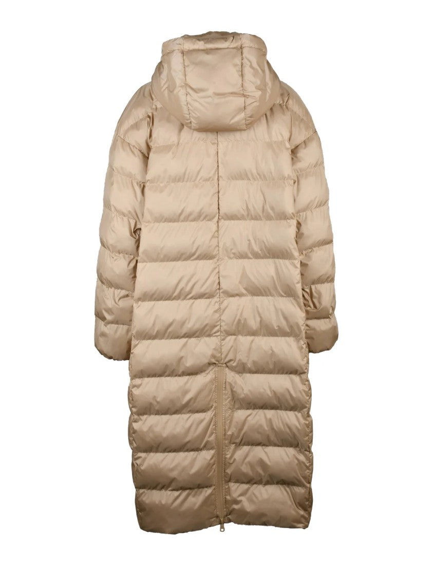 Mm By Max Mara Beige Polyamide Hooded Down Jacket