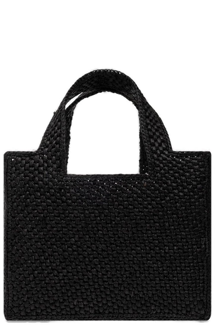 Loewe Textured Raffia Shoulder Bag With Bold Logo