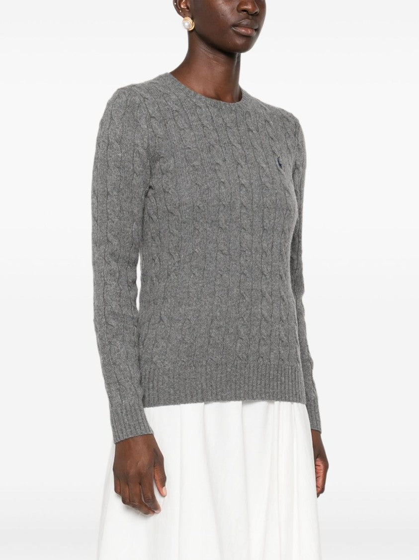 Polo Ralph Lauren Black Cable Knit Crew Neck Sweater