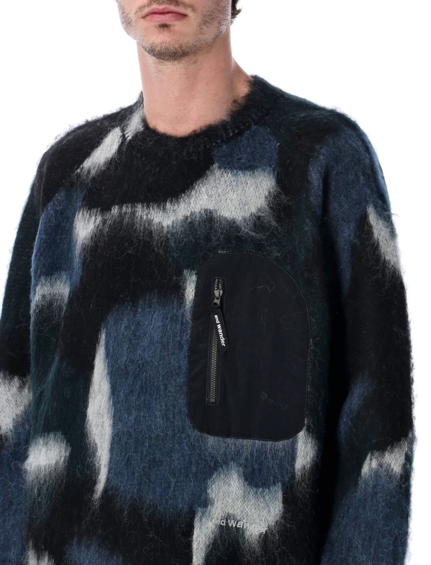 And Wander Multi-Color Shaggy Knit Sweater