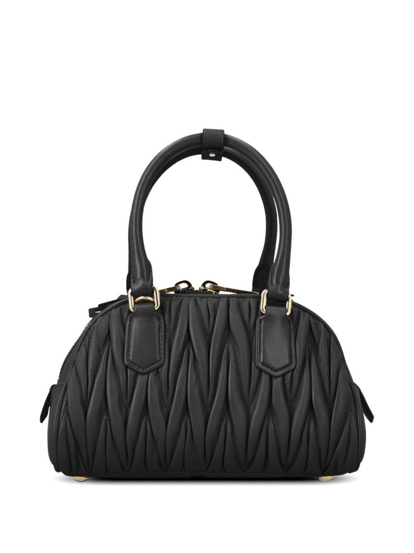 Miu Miu Black Arcadie Matelassé Nappa Shoulder Bag