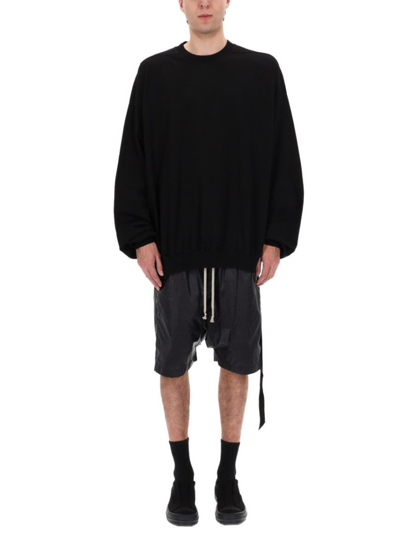 Drkshdw By Rick Owens Neutrals Hun Crewneck Hanging Strap Hoodie