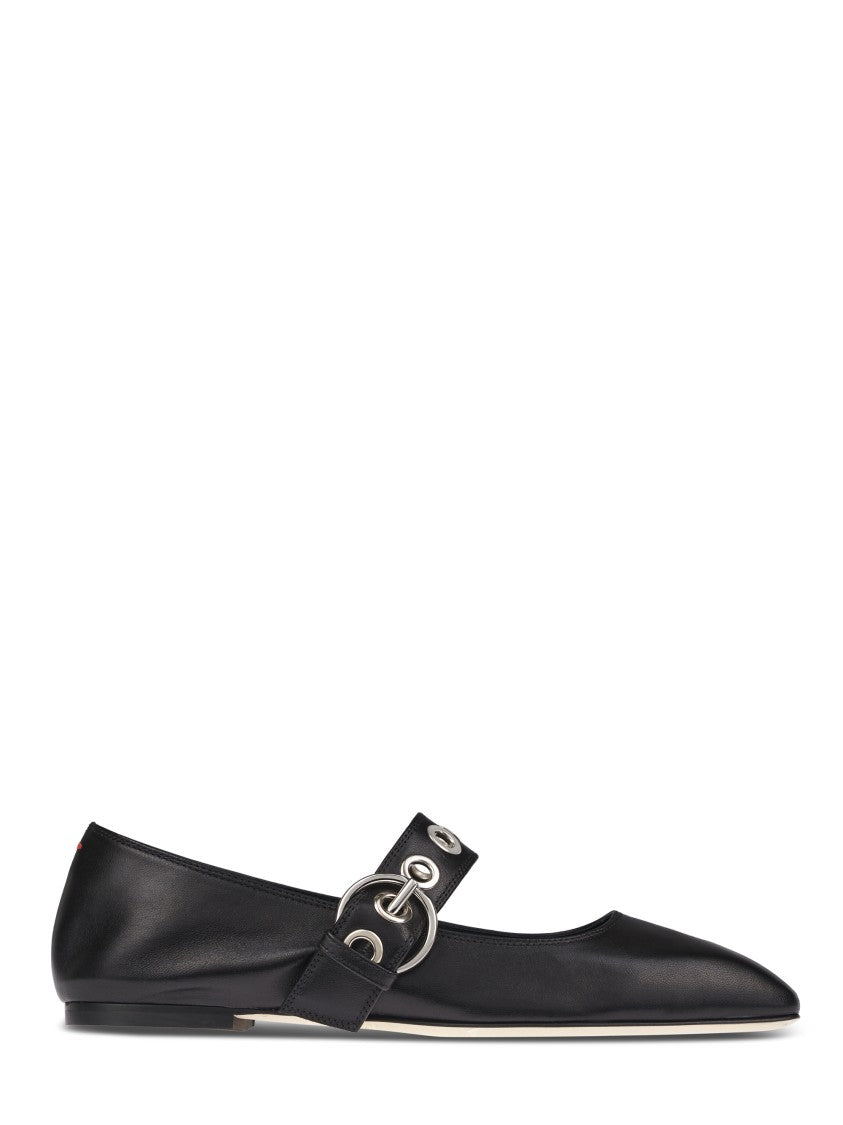 Aeydē Nappa Leather Flats With Circular Hardware Detail