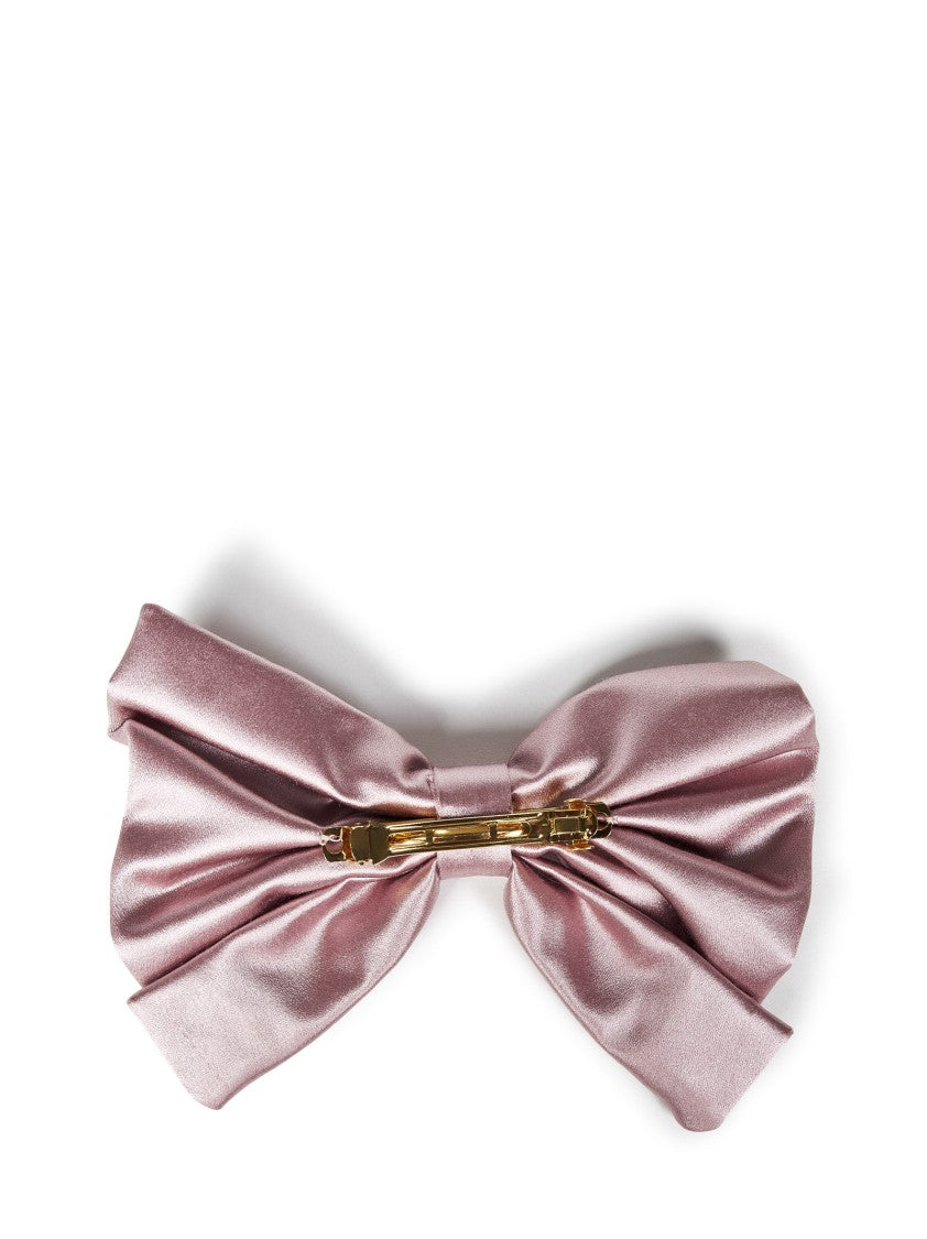 Nina Ricci Blush Pink Satin Bow-Shaped Hair Clip