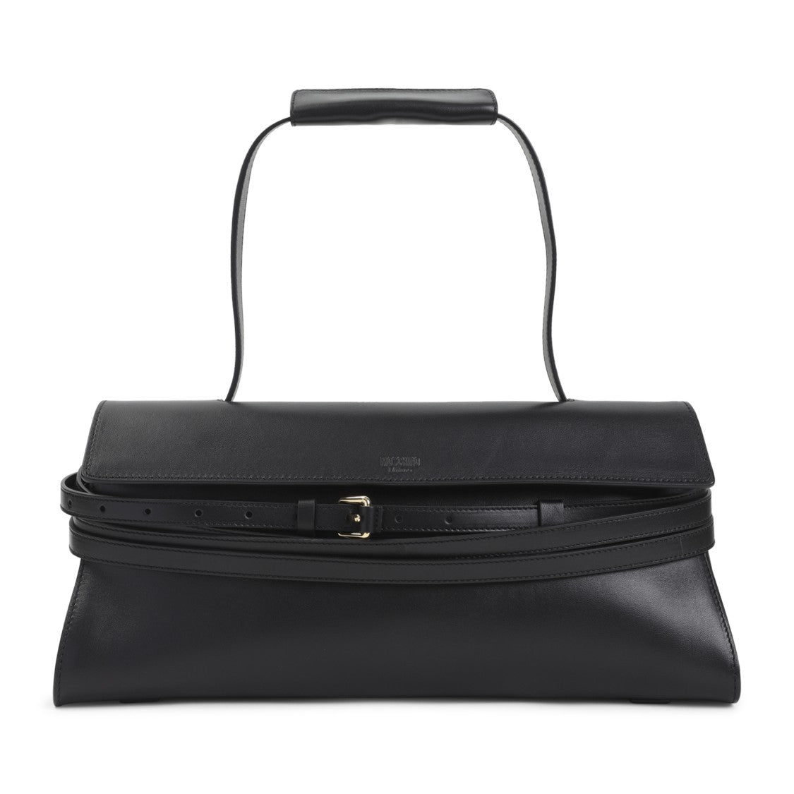 Moschino Black Nappa Leather Shoulder Bag With Structured Silhouette