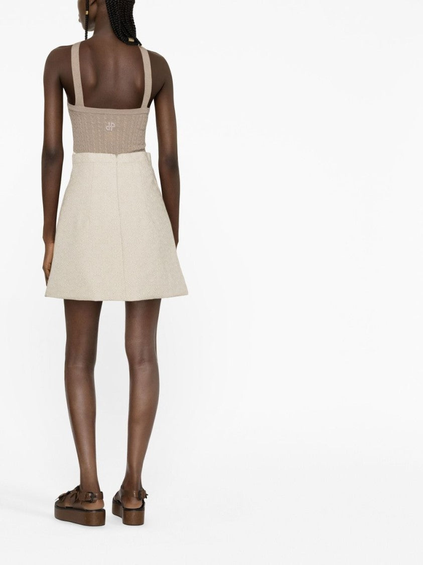 Patou Taupe Cable-Knit Halterneck Top