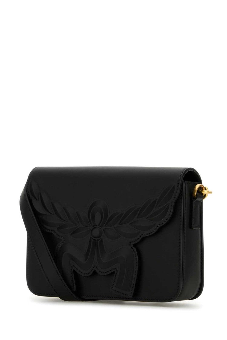 Mcm Black Leather Small Himmel Laurel Crossbody Bag