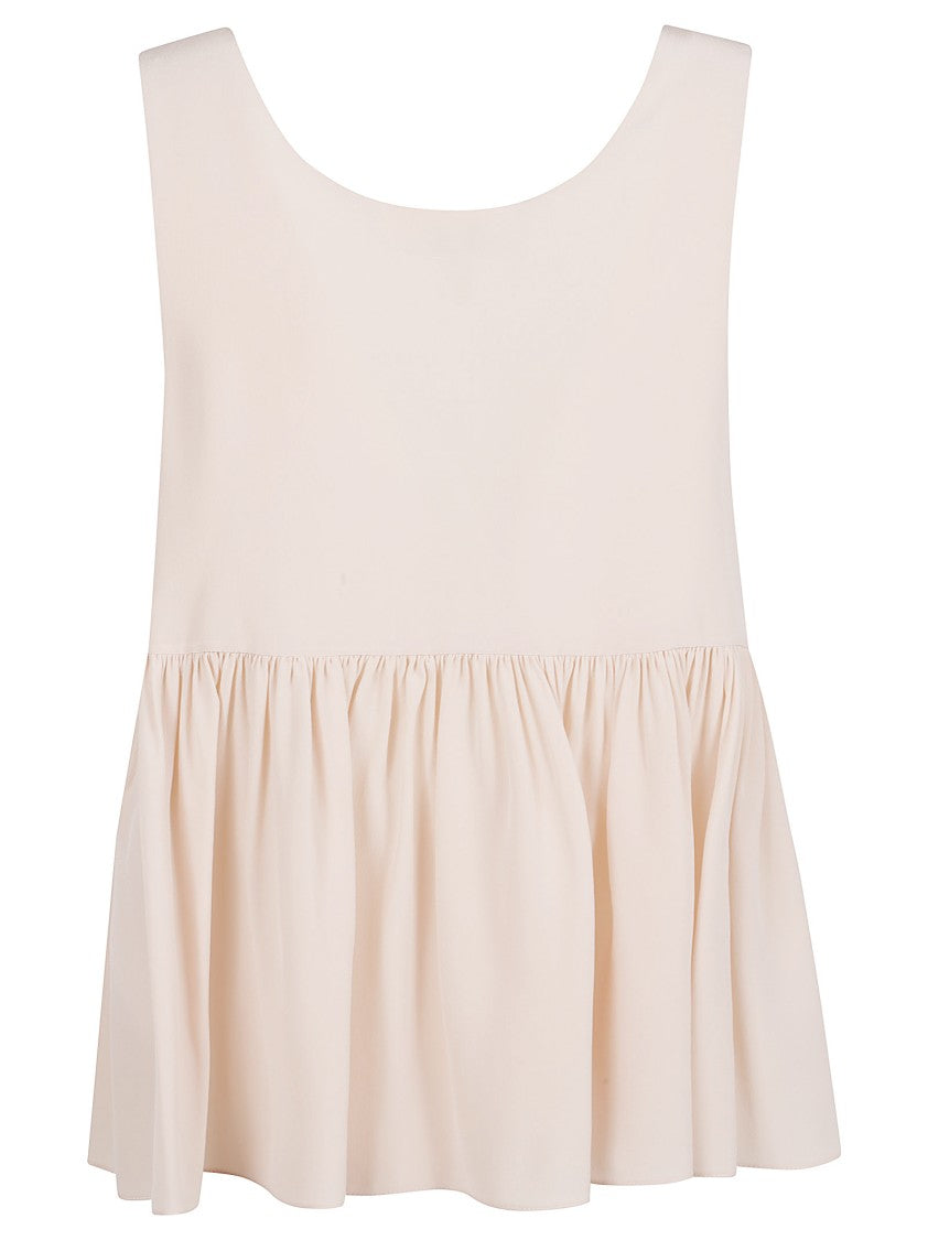 Chloé Flowing Gathered Sleeveless Top