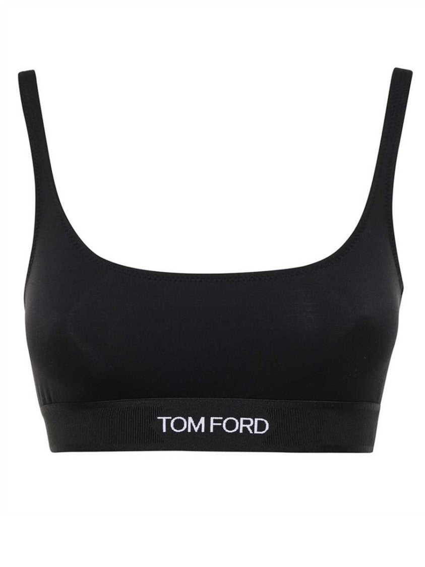Tom Ford Minimalist Black Signature Band Modal Bralette