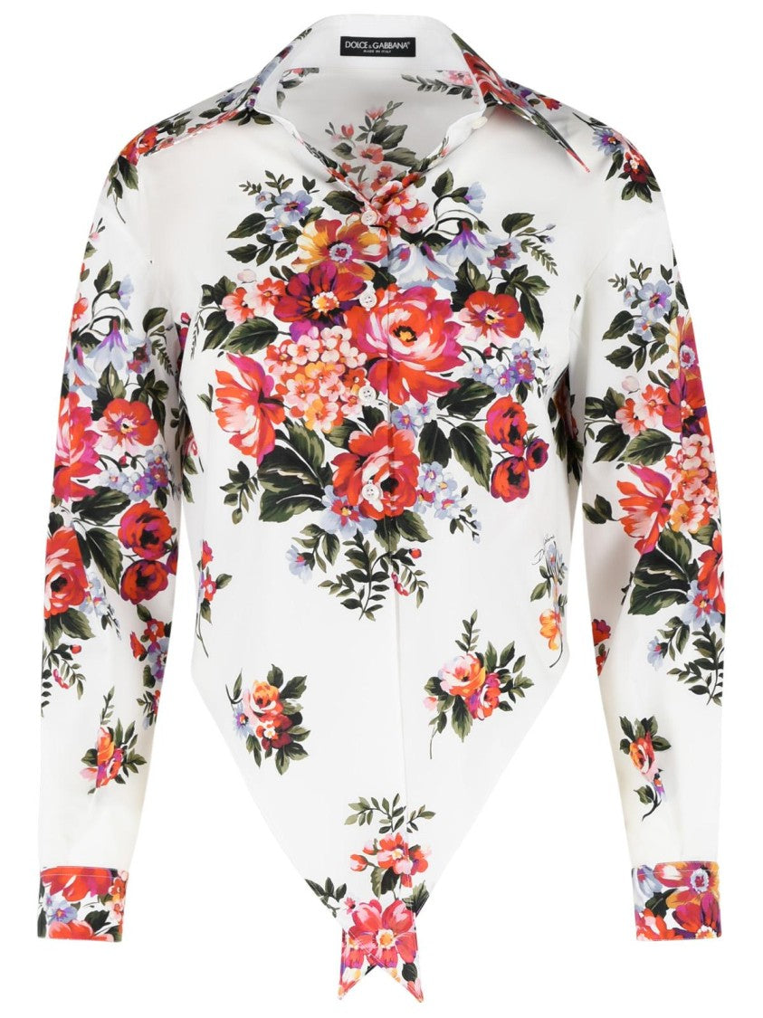 Dolce & Gabbana 'Fiori' White Cotton Shirt