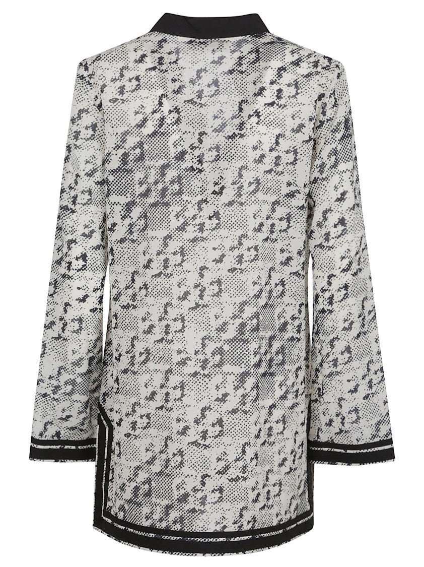 Tory Burch Silk Shirt With Mandarin Collar And Tassel Placket