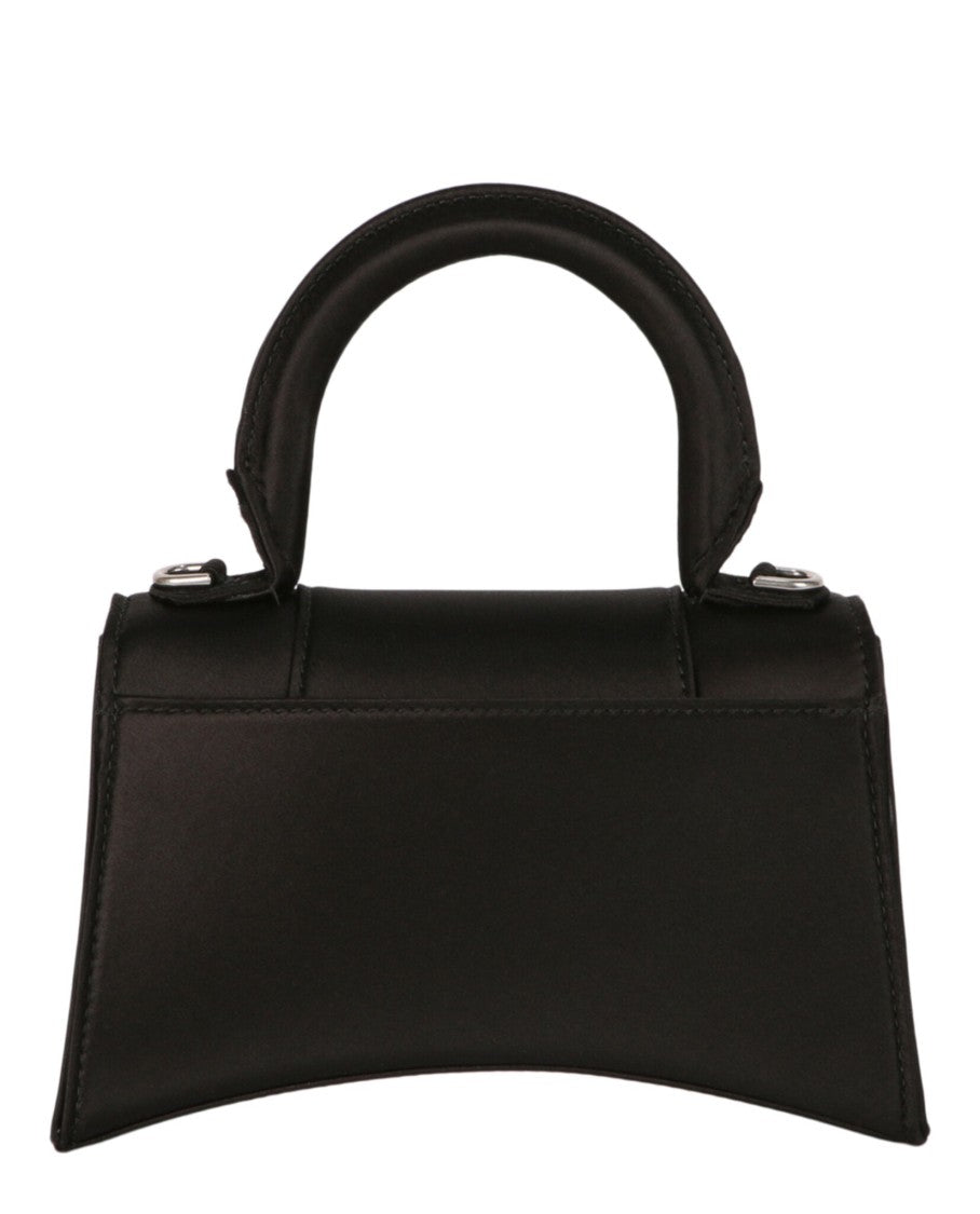 Balenciaga Xs Hourglass Top Handle Bag In Satin And Strass