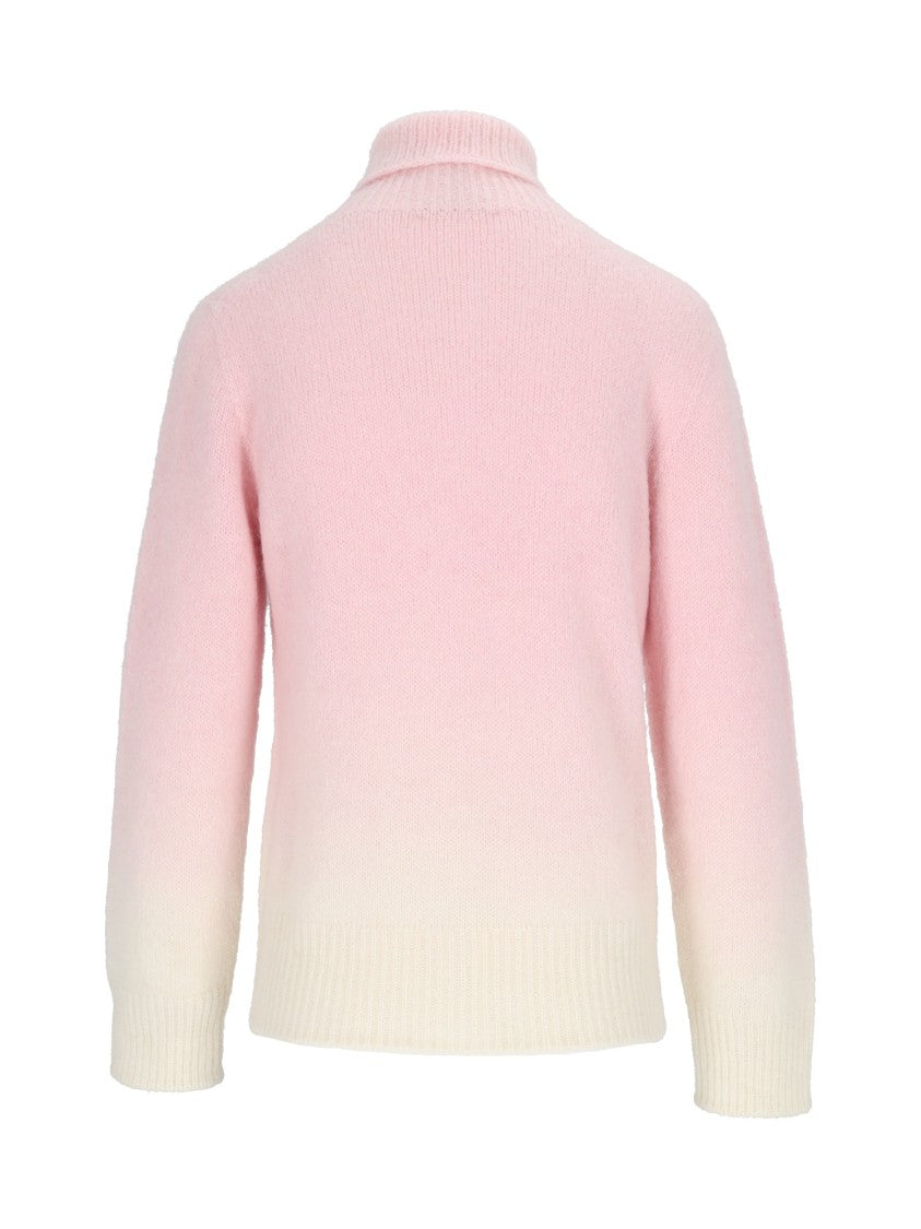 Kangra Cashmere Gradient Seamless Turtleneck Sweater With Ribbed Finishing