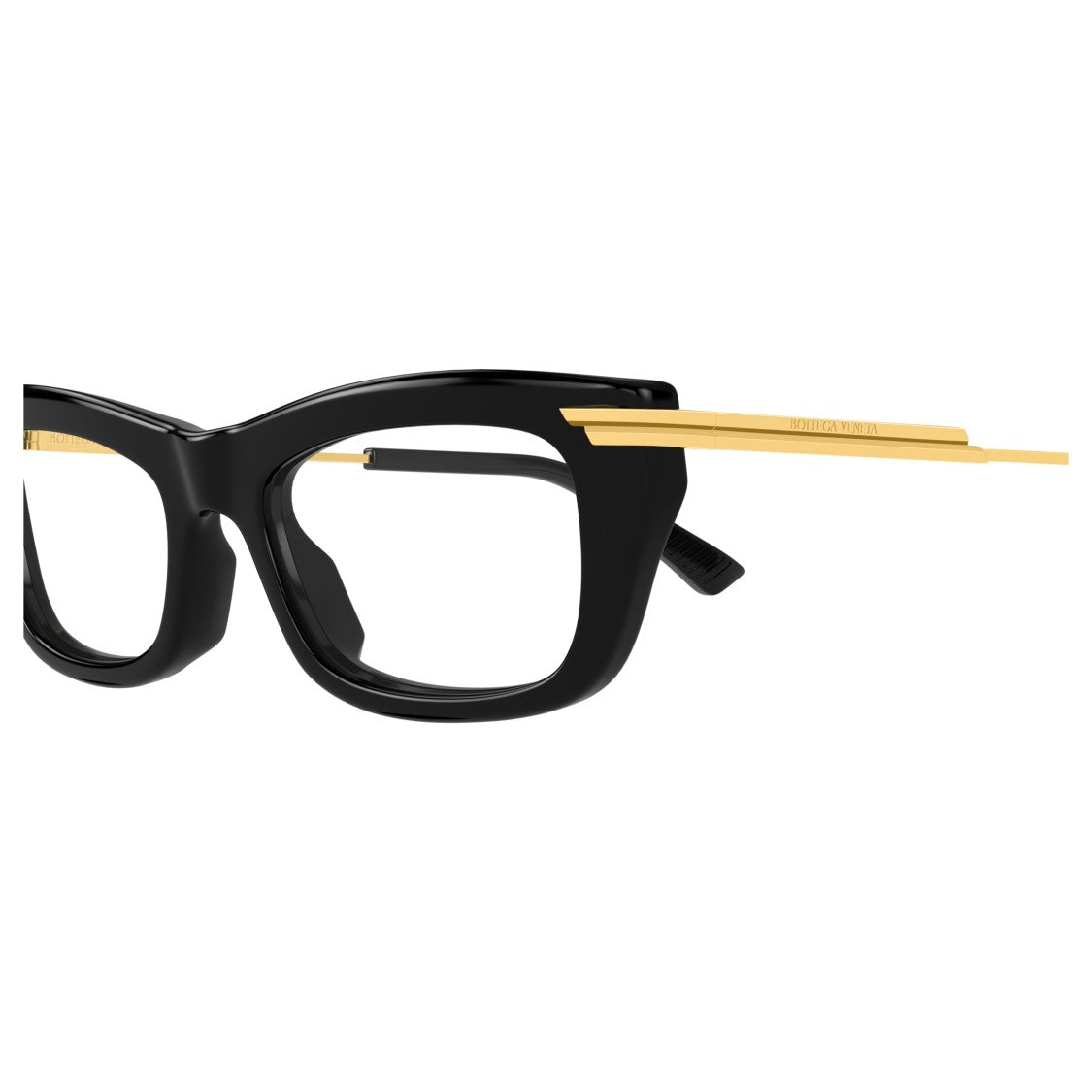 Bottega Veneta Bv1371o Rectangular Black Acetate Eyeglasses